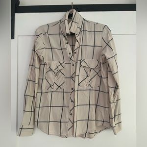 Zara Cream White Flannel Shirt